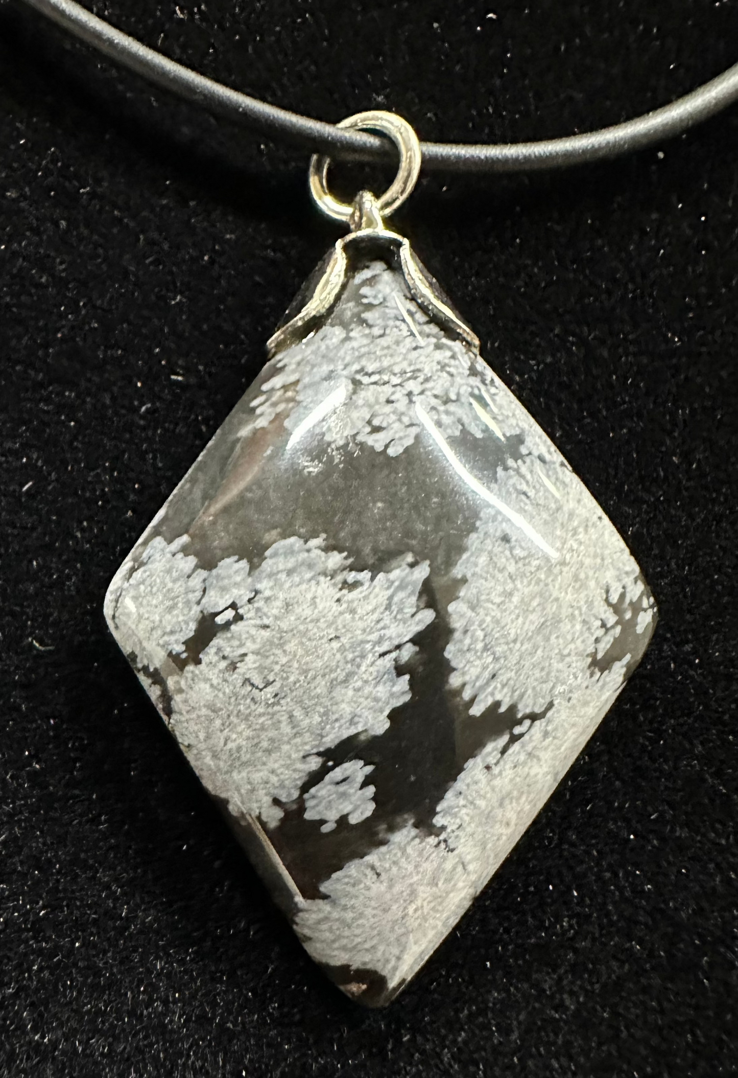 SO425 Snowflake Obsidian Pendant