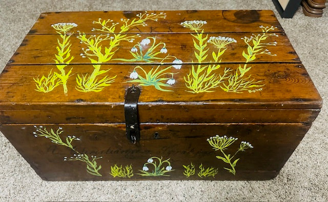 Wild Flowers Painted on Antique Champagne Crate