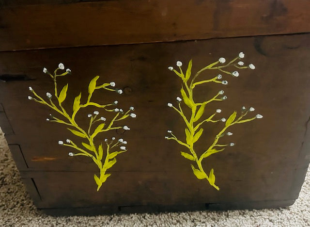 Wild Flowers Painted on Antique Champagne Crate